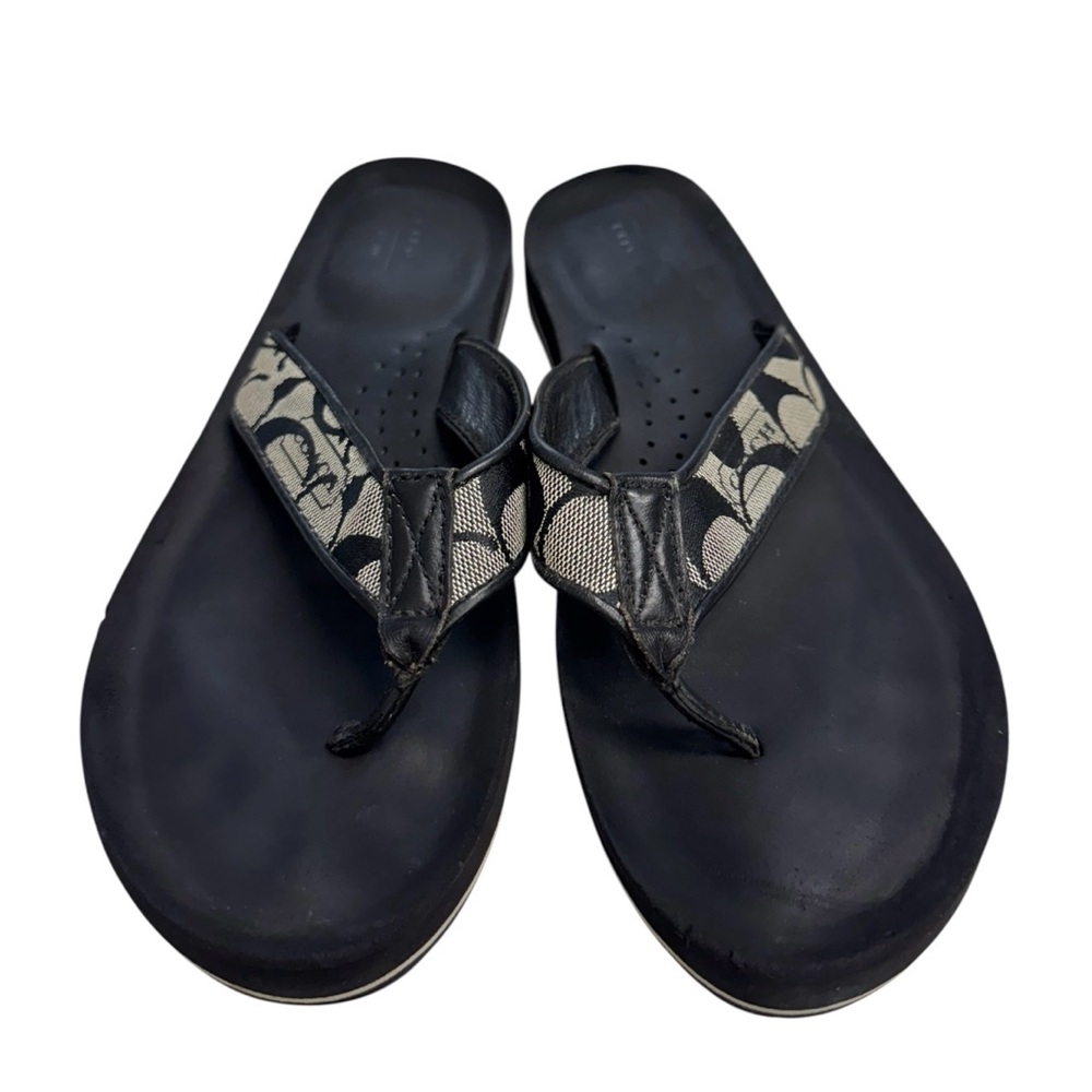 Coach Jolie Black Leather Sandals Size 9B